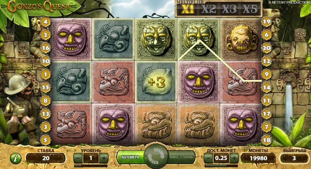 Игровой автомат Gonzo's Quest (Гонзо Квест) в казино Ред Бокс