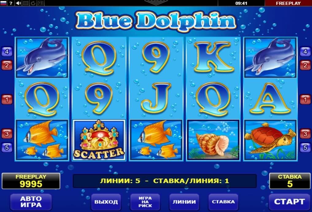 Игровой автомат Blue Dolphin в казино РЕД Бокс